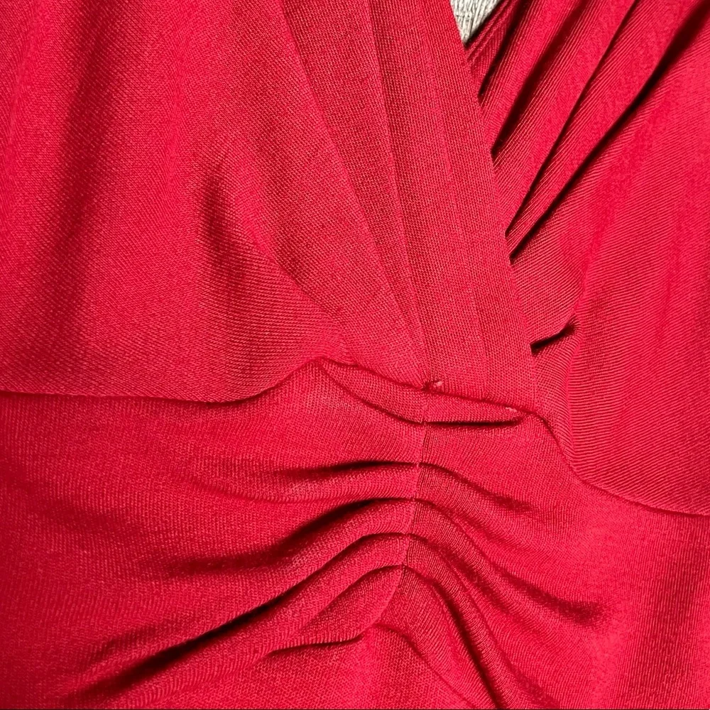 Banana Republic | plunging V neckline red dress - Picture 2 of 4